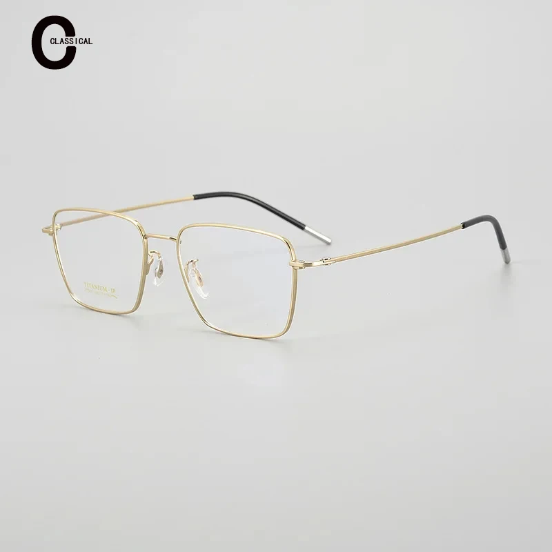 

Square Pure Titanium High Quality Eyewear Frame Handcrafted Male Female Eyewear Frame Myopia Optical Prescription Eyewear Frame