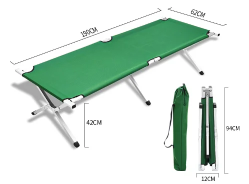 Ultralight Folding Camping Bed, Travel Bed, Aluminum, Compact