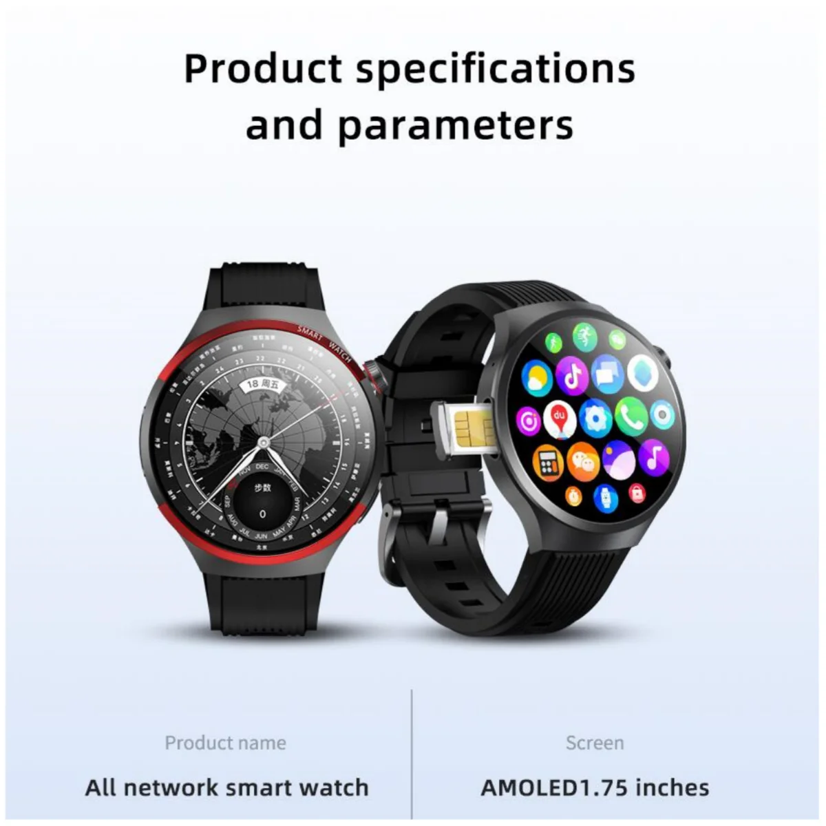 4G كامل Netcom VP30 Smartwatch أندرويد 10.0 1.75 بوصة Amoled 500W HD كاميرا مراقبة الصحة GPS WIFI المكالمة العالمية ساعة ذكية