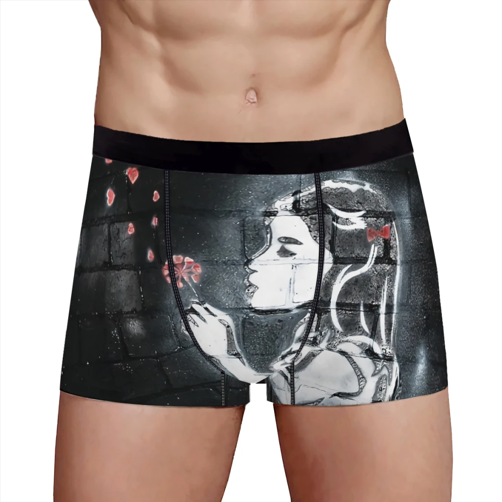 Girl Blowing Hearts by Banksy  Underpants Cotton Panties Male Underwear Comfortable Shorts Boxer Briefs