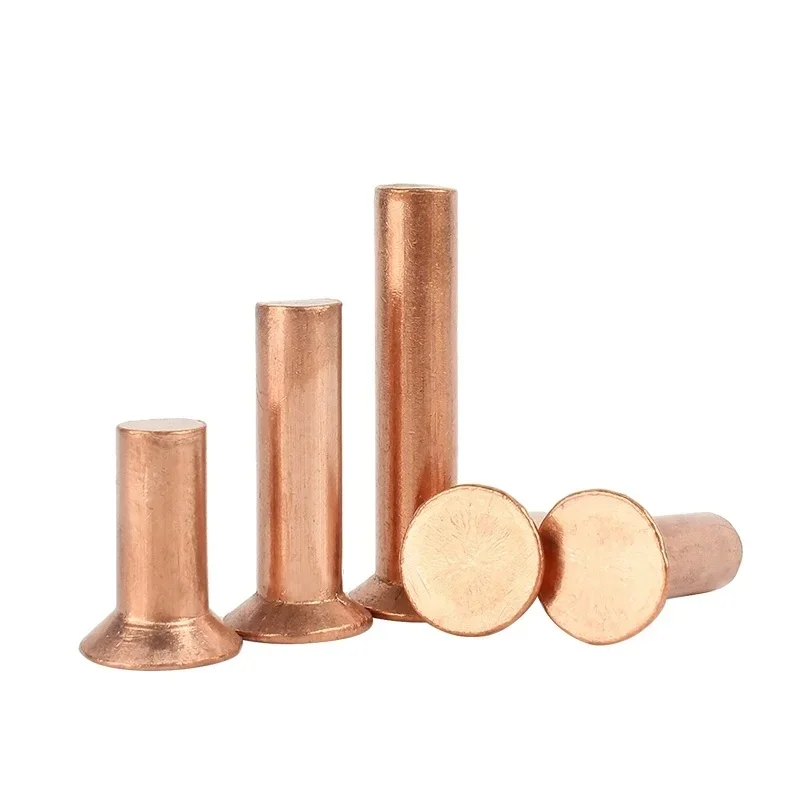 M2-M8 Solid Copper Self Plugging Rivets Countersunk Flat Head Purple Copper Rivets