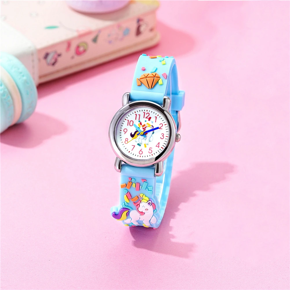 Cute unicorn pattern silicone band Children\'s cartoon watch