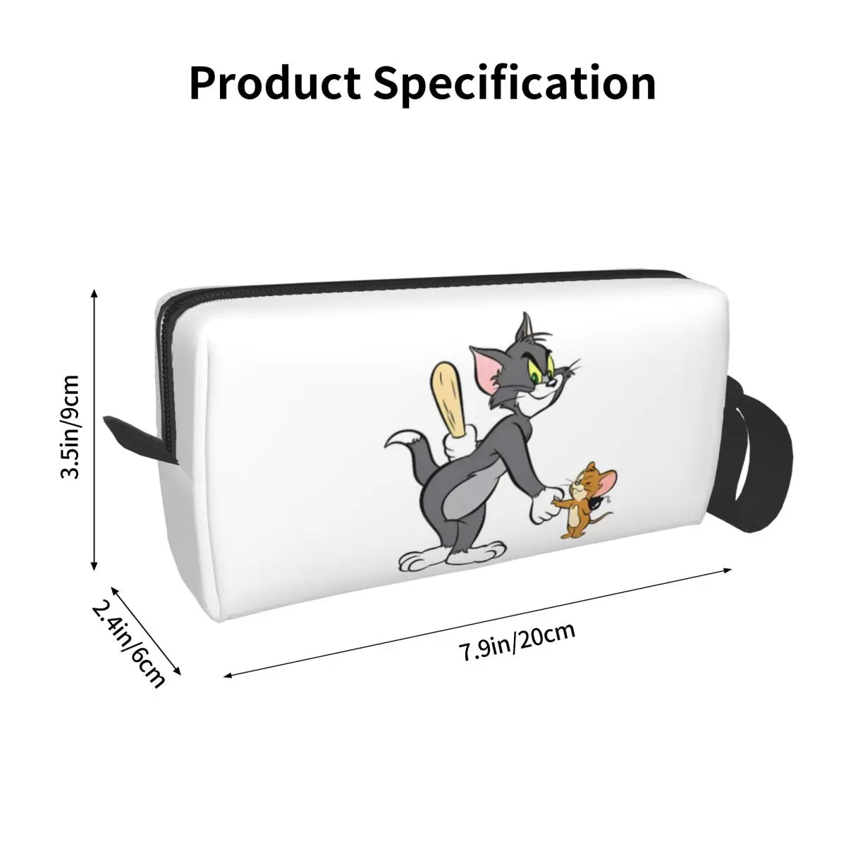 Tom y Jerry película gato y ratón bolsa de cosméticos bolsas de maquillaje para mujer bolsa de aseo impermeable de viaje organizador Merch