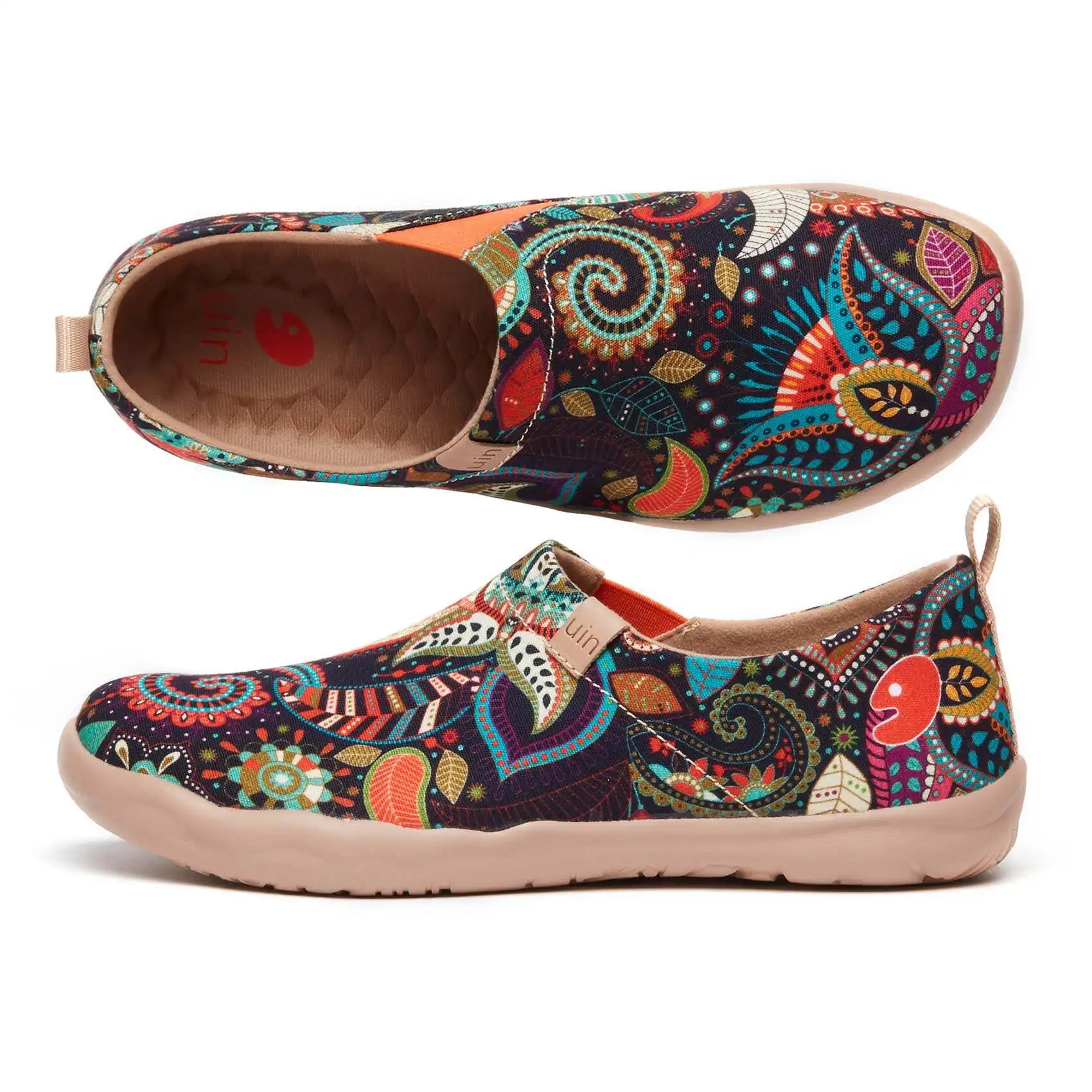 UIN 2022 Southeast Asian Style Series Women Shoes Slip On Art Painted Comfort Round Toe Shoes Summer Ladies Sneaker