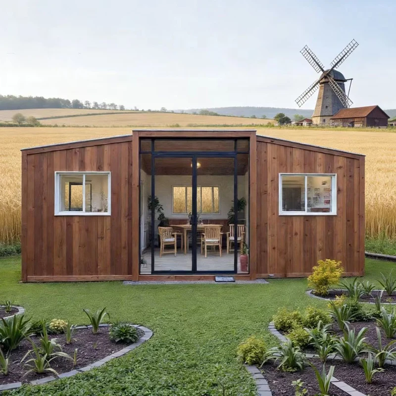 

Роскошная 20-футовая расширяемая стальная сэндвич-панель, контейнер для дома, солнечная система, складная сборная вилла, современная ванная комната, гостиная