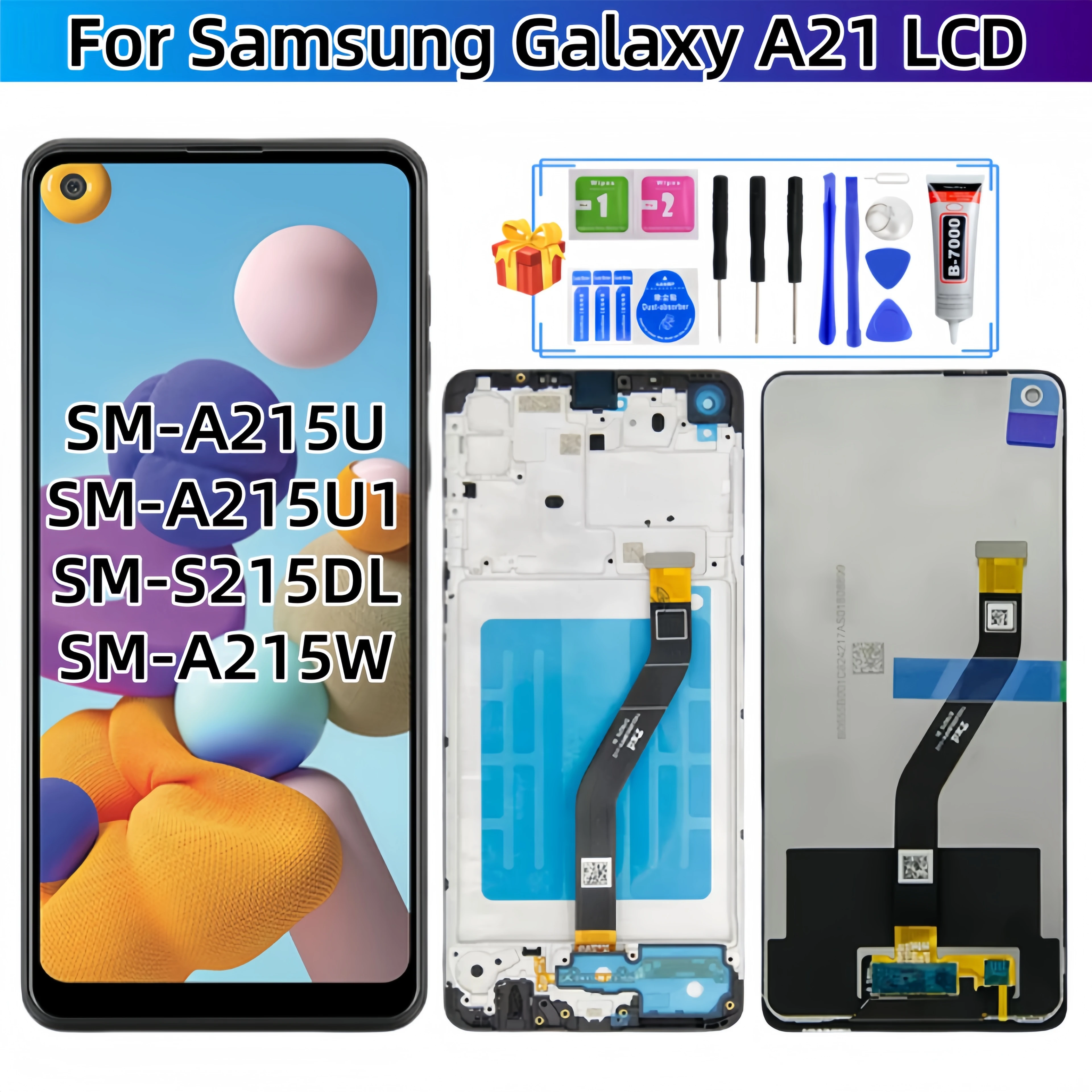 

Для Samsung Galaxy A21 2020 SM-A215U SM-A215U1 SM-S215DL SM-A215W ЖК-дисплей с сенсорным экраном в сборе, запасные части для ЖК-дисплея