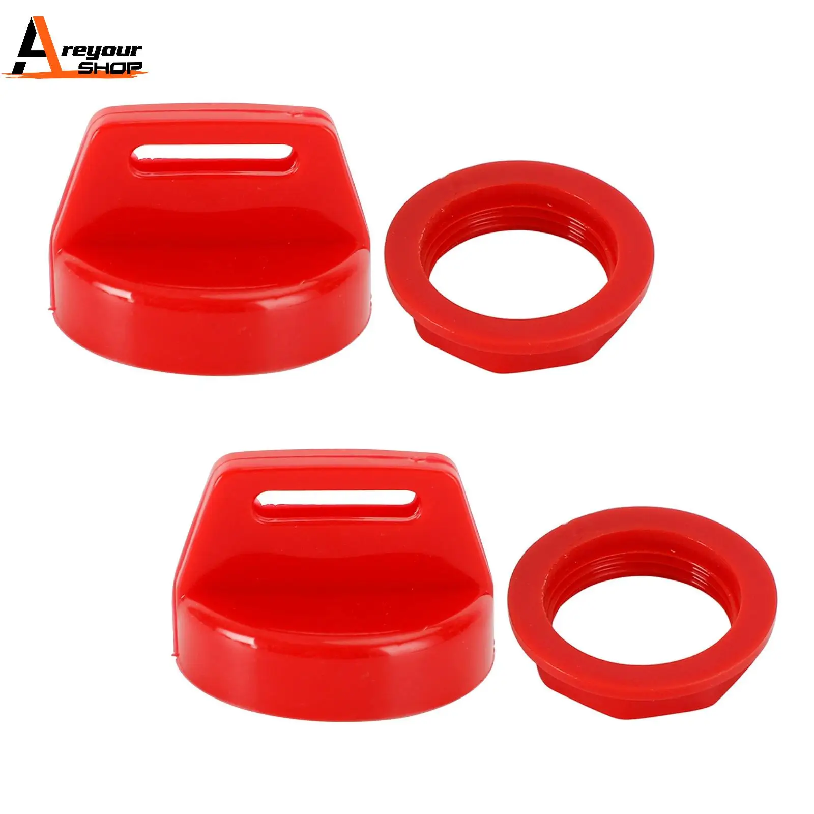 Areyourshop 2 Pack Red Ignition Key Cover w/Nut For Polaris RZR XP 570 800 900 1000 5433534 Motor Accessories