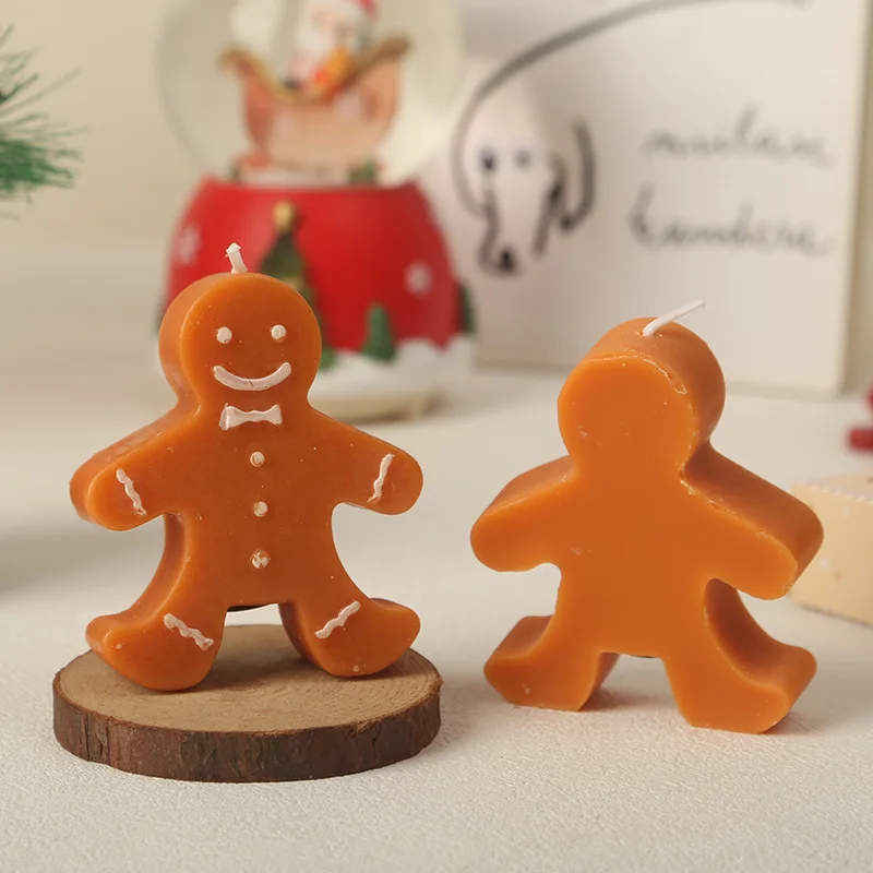 Xmsj Christmas gingerbread man scented candles Burning Time 4-12 Hours Coffee Milk scented festive atmosphere wax, home desktop