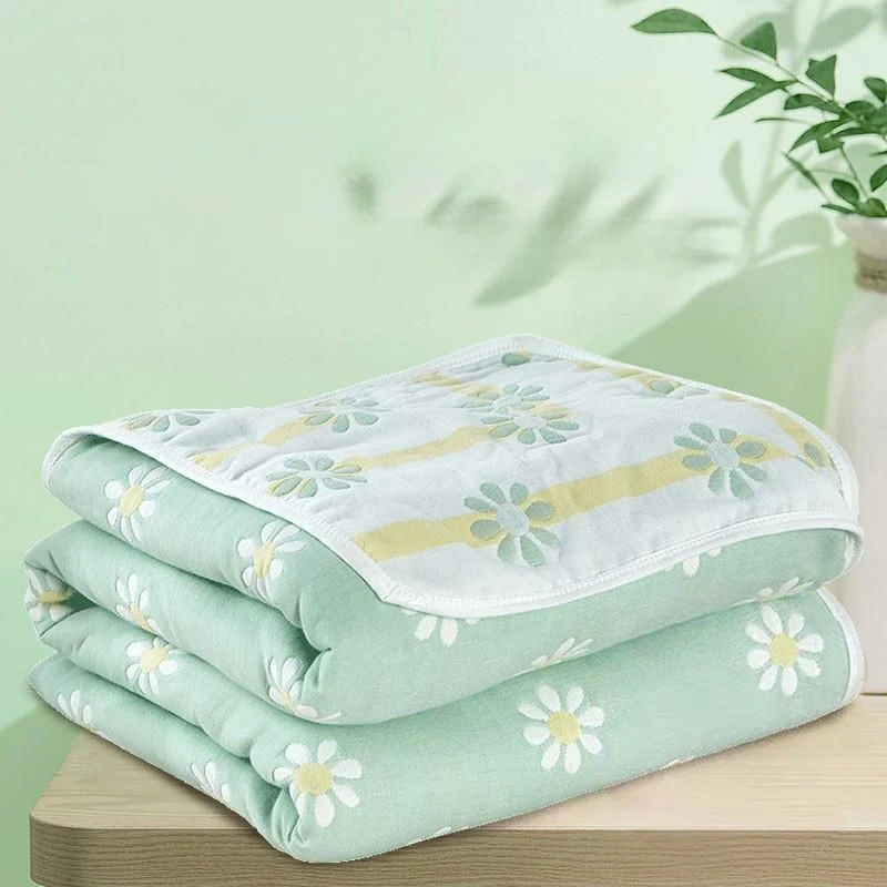 6-Layer Gauze Muslin Blanket 100% Cotton, Breathable Soft Summer Air Conditioning Throw, Baby Swaddle Blanket for Stroller Nap