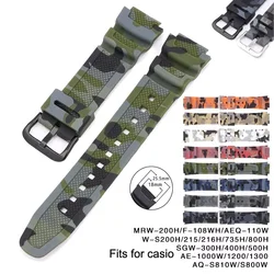 For Casio SGW-300H W-735H AE-1200 AQ-S810W W215 MRW-200H AEQ110W Silicone Watchband Watch Strap Band Wristband Wrist Bracelet