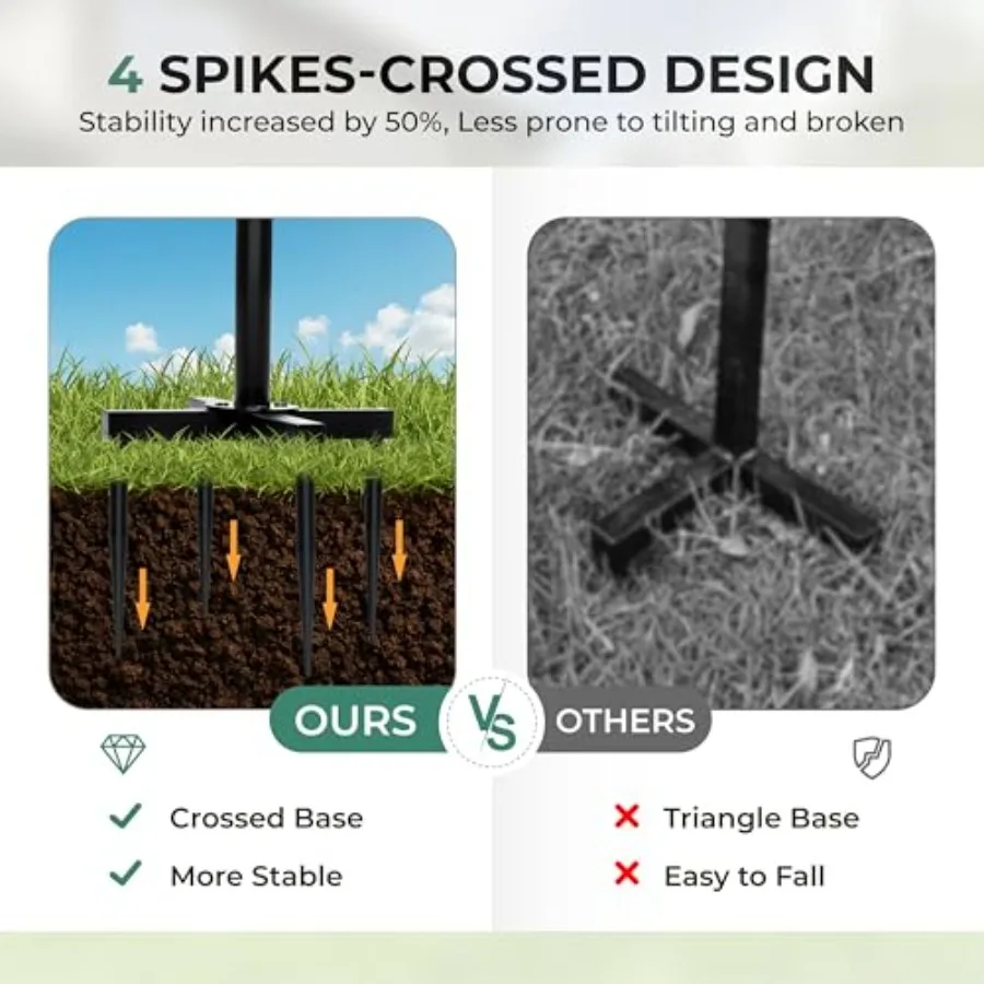 2025年式ガーデンホースリール、ヘビーデューティー屋外用ターンテーブル式ウォーターホースホルダー、100フィート5/8インチホース用、頑丈なクロスベース、高さ調整可能