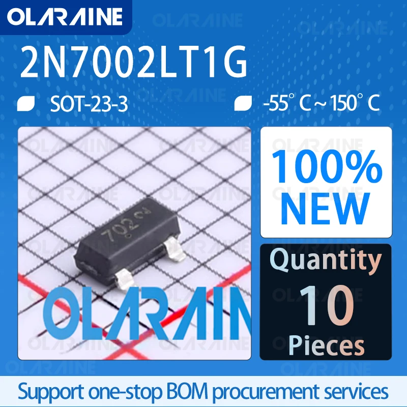 

10Pcs 2N7002LT1G SOT-23-3 100%new Transistor MOSFETs IC chip circuit controller switch processor sensor olaraine