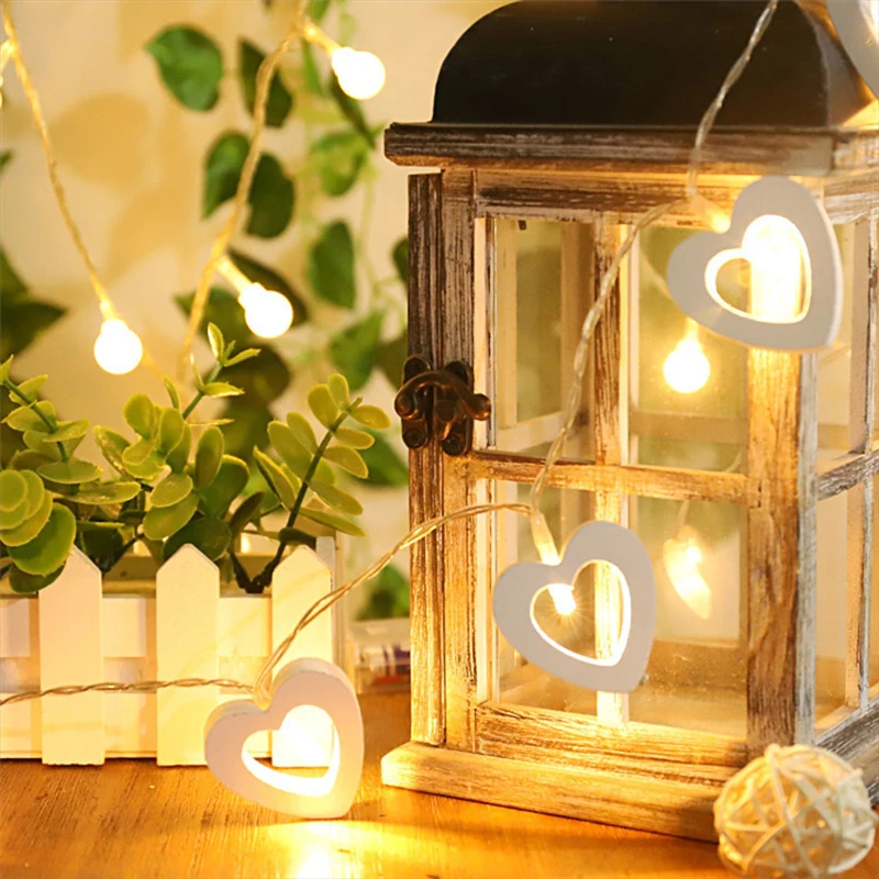 Christmas Wood House LED Light Xmas Tree Decorative Light String Wall Hanging Decoration Christmas Atmosphere Decor