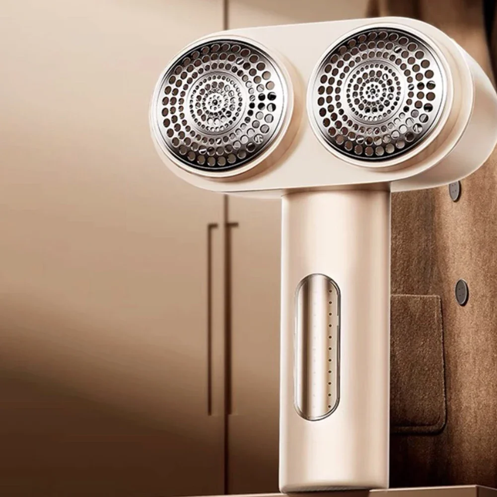 

Беспроводная USB-перезаряжаемая бритва для ткани с двойной головкой для удаления ворса для свитеров, портативная электрическая бритва для пуха, безопасная на нежных изделиях