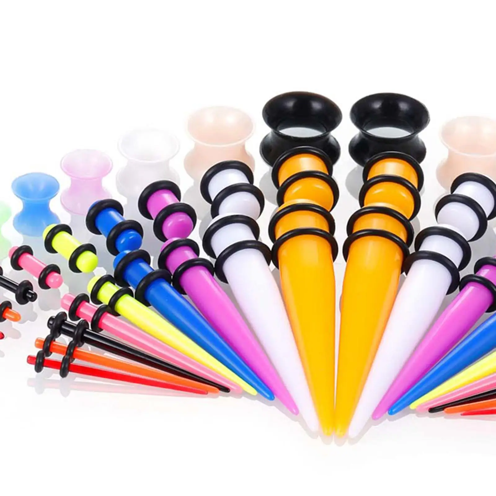 Assorted Ear Gauges Set - 50 Pieces of Acrylic Tapers and Plugs image 6