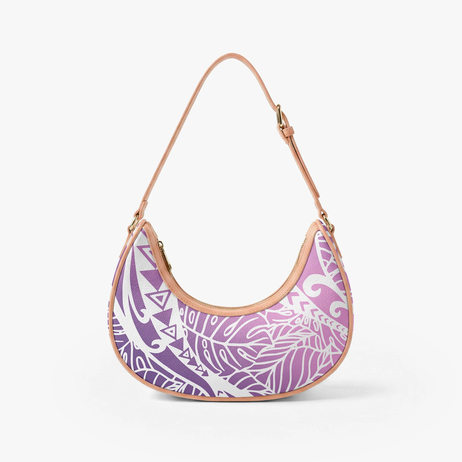 Polynesian Style hibiscus Flower Design Custom Elegant Woman's Underarm Bag Banquet Custom Handbag High-Quality PU Shoulder Bag view 4