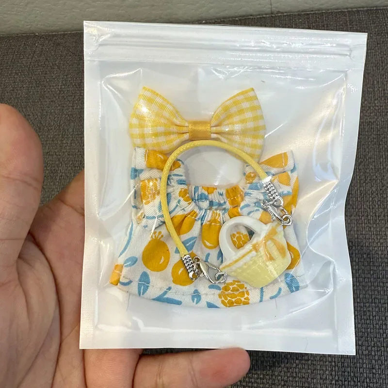 3Pcs Mini Labubu Dress Set For 10cm Labubu V4 The Monsters Pin for Love Series Doll Clothes Outfit Accessories Ropa Labubu