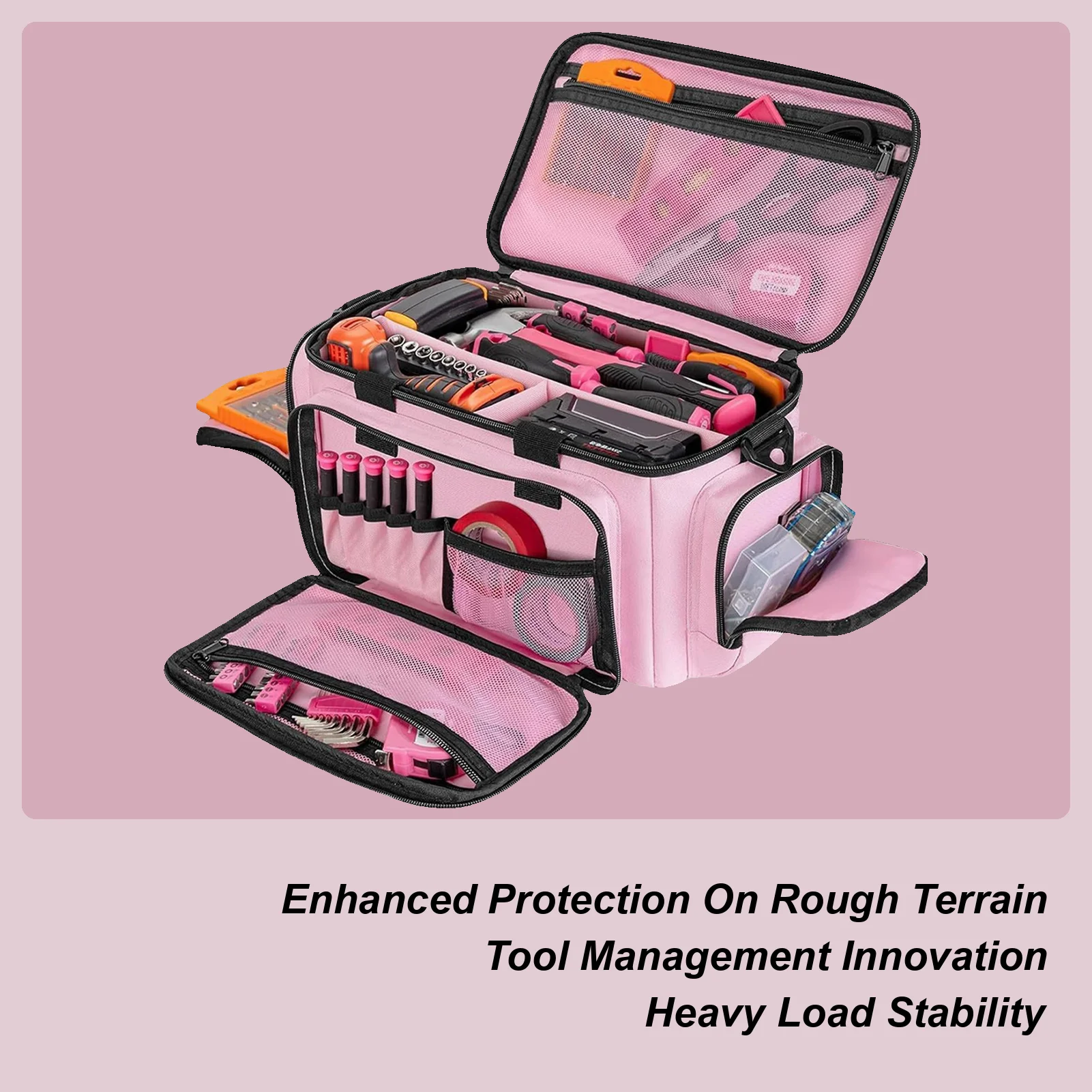 Tools Bag Heavy Duty Zipper Carry Pouch Plumbing Tool Bag For Carpenters Repairman Plumbing Gardening Drill Bits Measuring Tapes