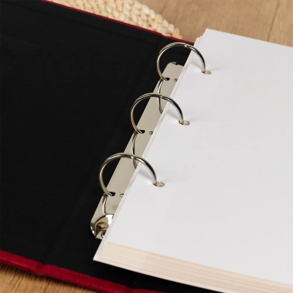 New 16 Inch 60 Pockets Photo Album Cloth Cover Metal Clip Scrapbook Self Adhesive Flat Memory Book Family Memory