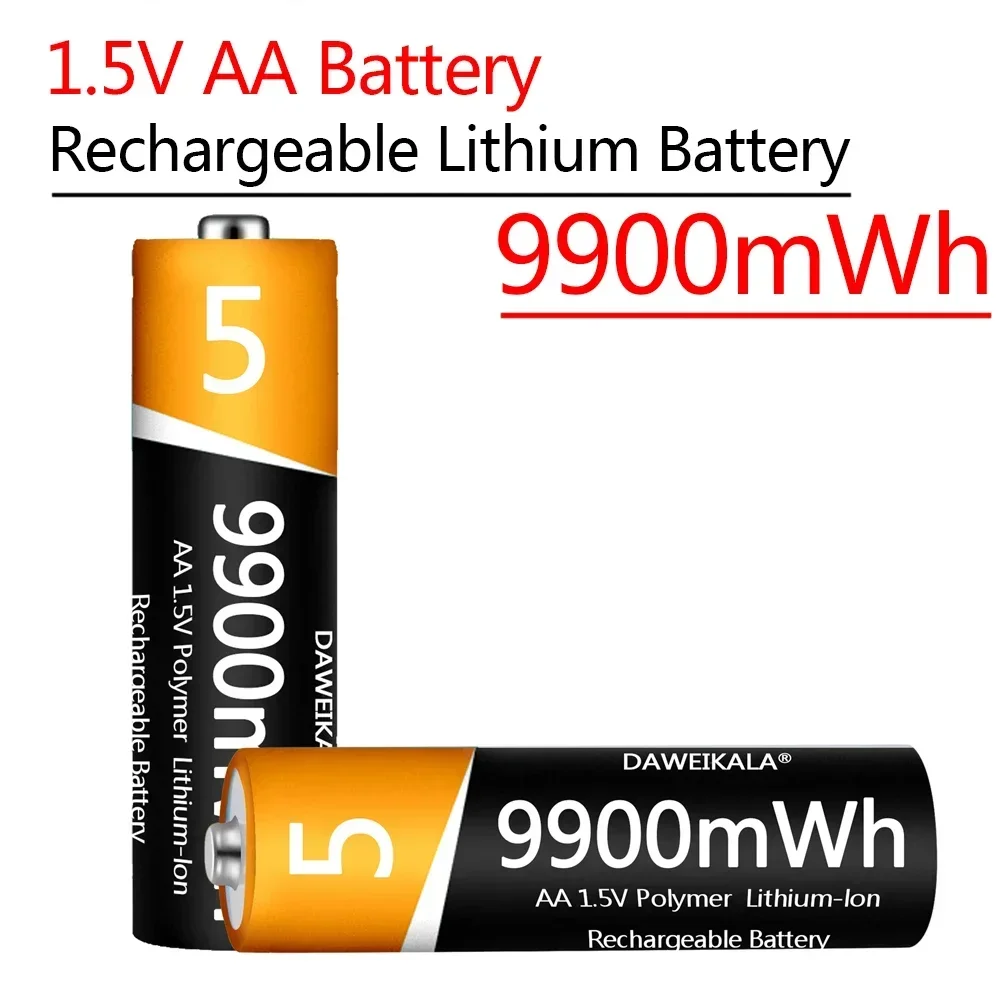 

AA Battery 1.5V AA Rechargeable Battery 9900mWh AA Lithium-ion Battery for remote control mouse small fan Electric toy