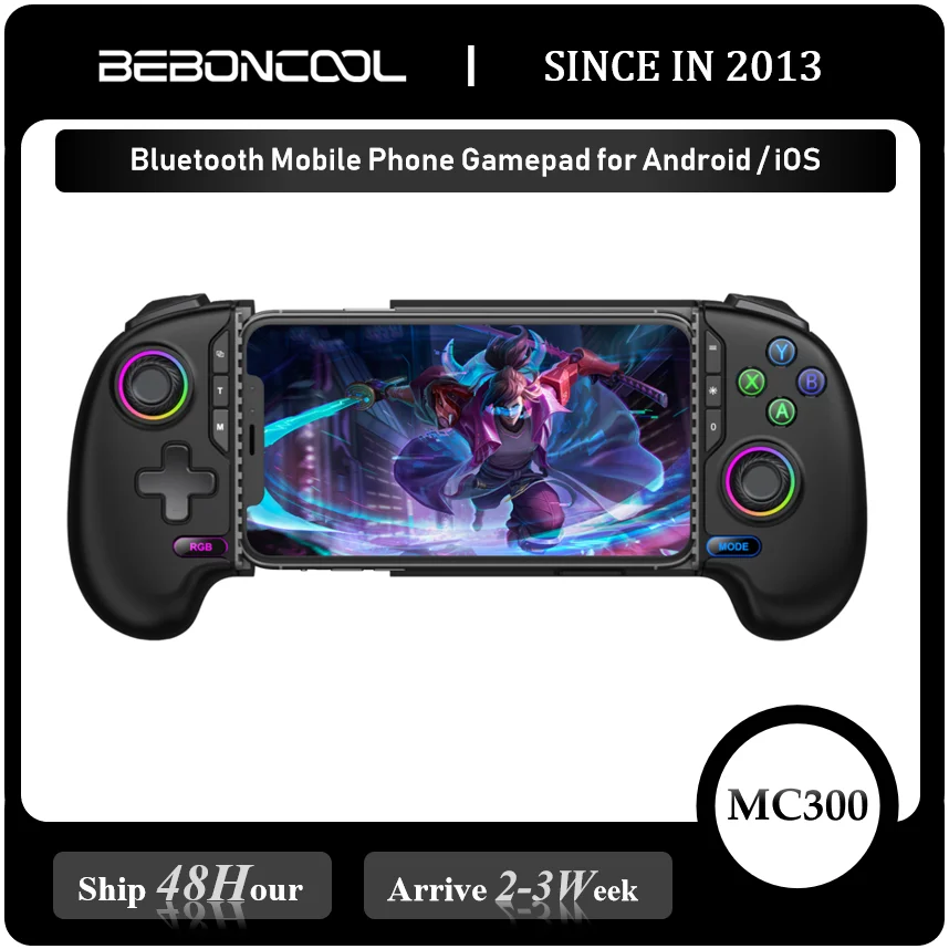 BEBONCOOL MC300 Mobile Phone Hall Effect Controller Type-C Gamepad Stretching Handle Stick Android iOS XBOX Cloud Game Joystick