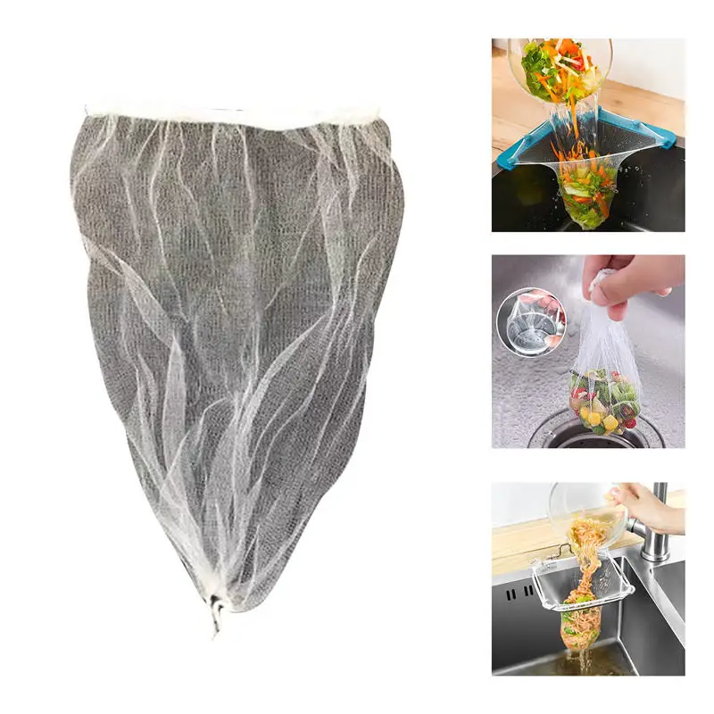Stainless Steel Sink Filter Corner Rack Drain Waste Mesh Shelf Home Kitchen Garbage Net Holder