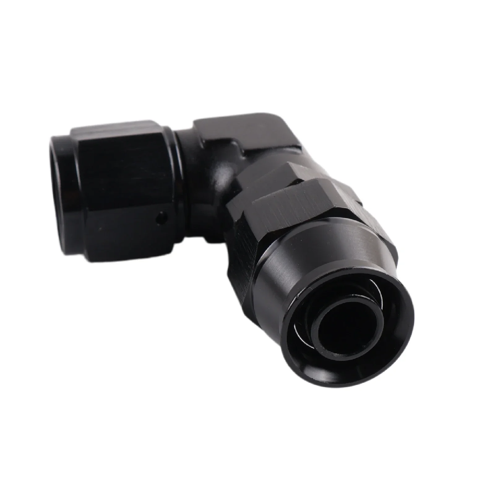 Geschmiedeter Aluminium AN4 6 8 10 Schwarzer PTFE Öl-Kraftstoff-Leitungsdrehanschluss 90-Grad-Schlauchendanschluss-Adapter – Detail 5