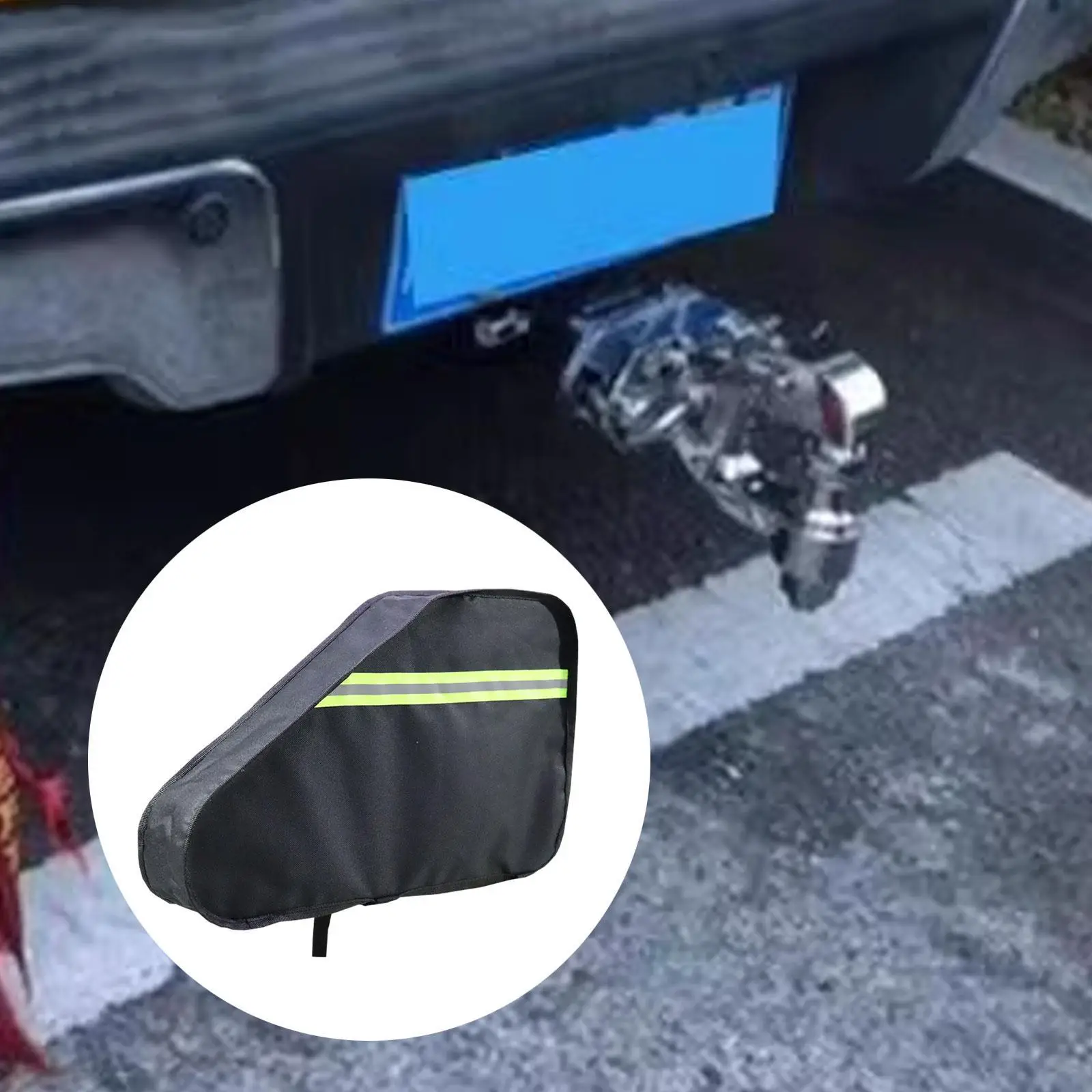 

RV Hitch Cover Waterproof Tow Bar Accessories Rain Snow Protection with Reflective Strip for Rvs, Caravans, Trailers