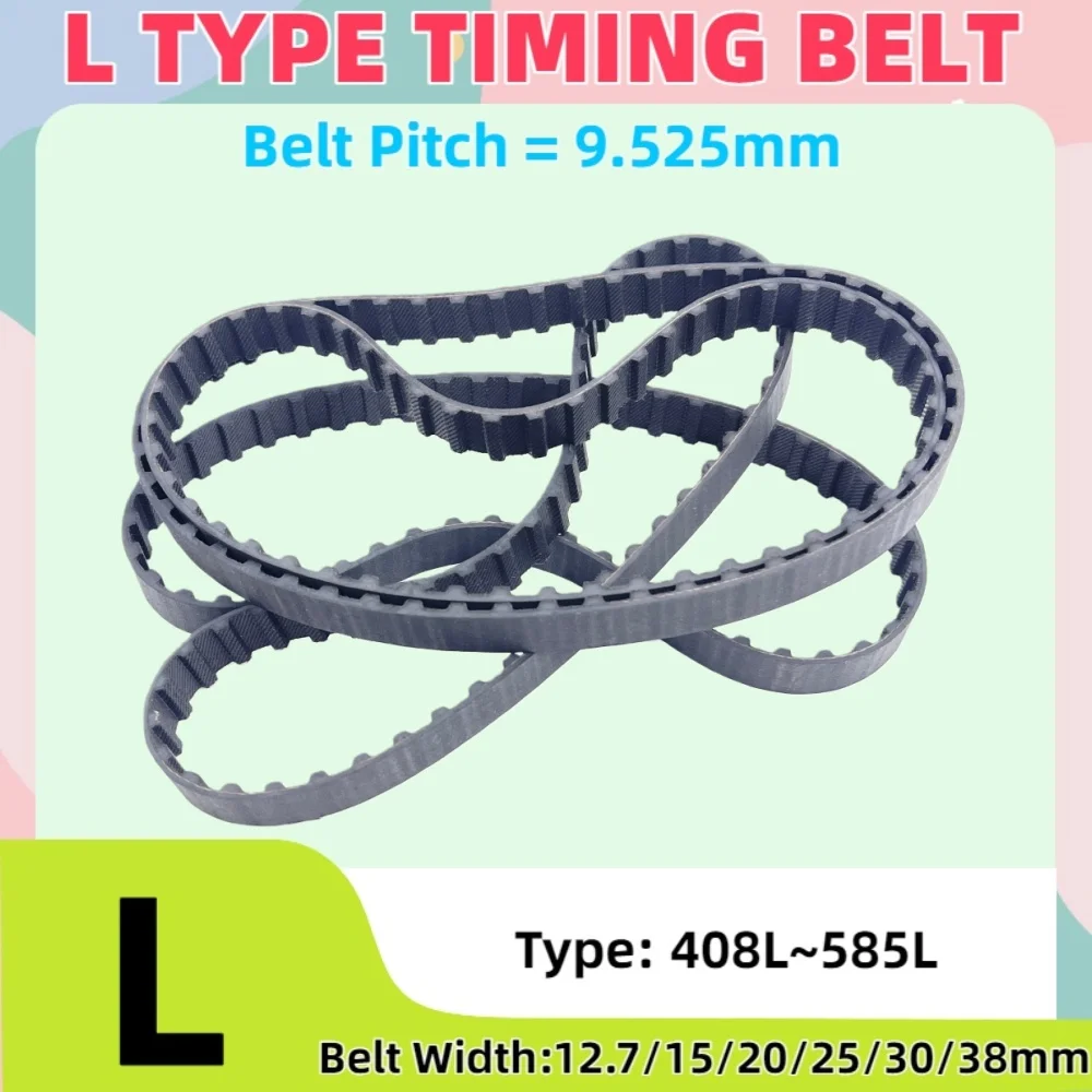 Rubber Belt 405L to 585L Model L Timing Belt Width 12.7mm 15mm 20mm 25mm 30mm 38mm L Synchronous Belt Tooth Pitch 9.525mm L Belt