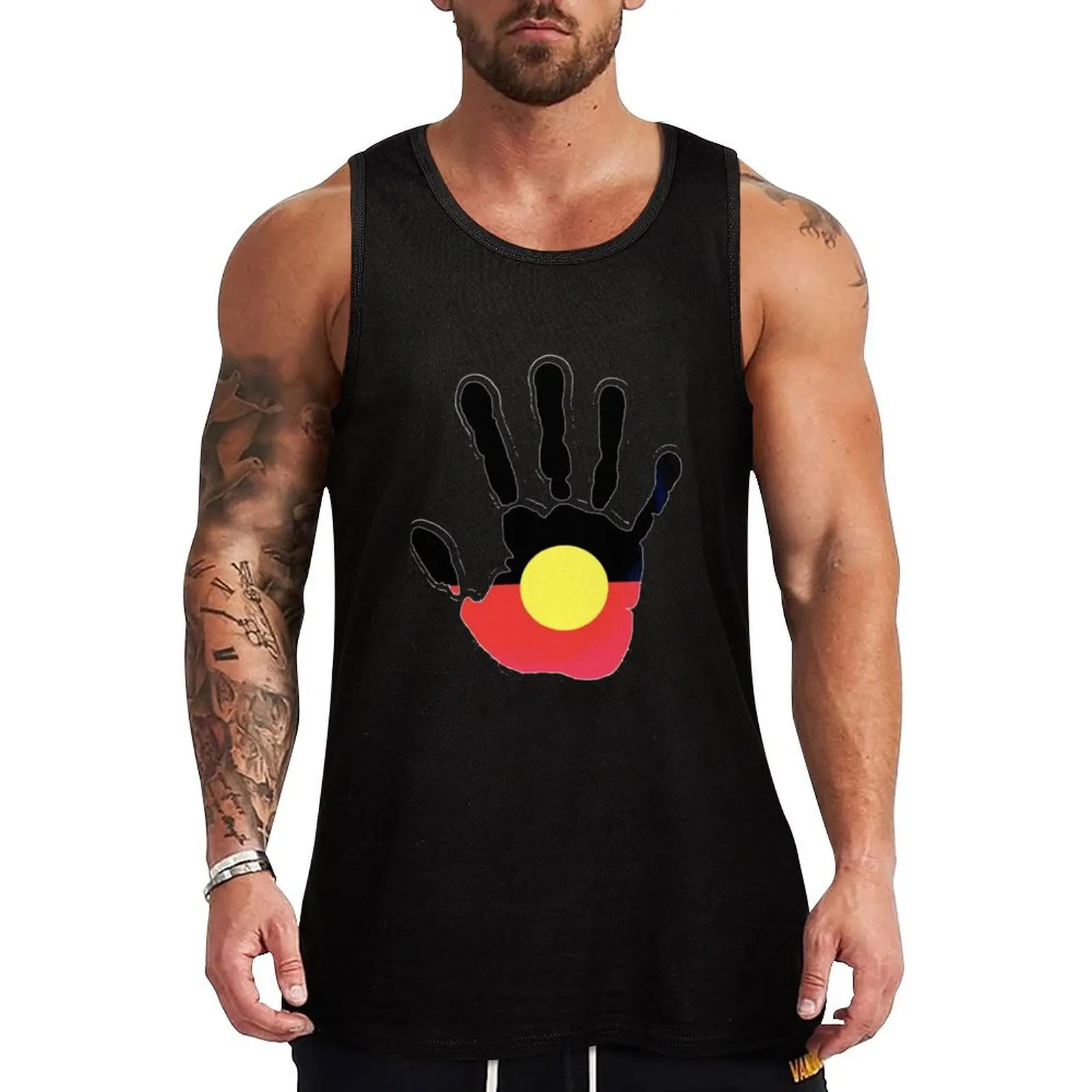 Australian Aboriginal Flag Tank Top Running Jogging Tank Top Moisture Wicking Dry Fit