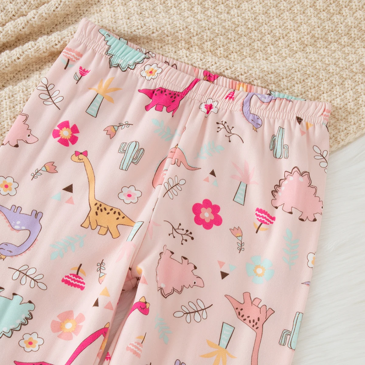 2-teiliges Set aus süßer und niedlicher bedruckter, warmer und dicker Unterwäsche für Mädchen im Herbst und Winter, bequemes langärmeliges Hausset – Detail 15