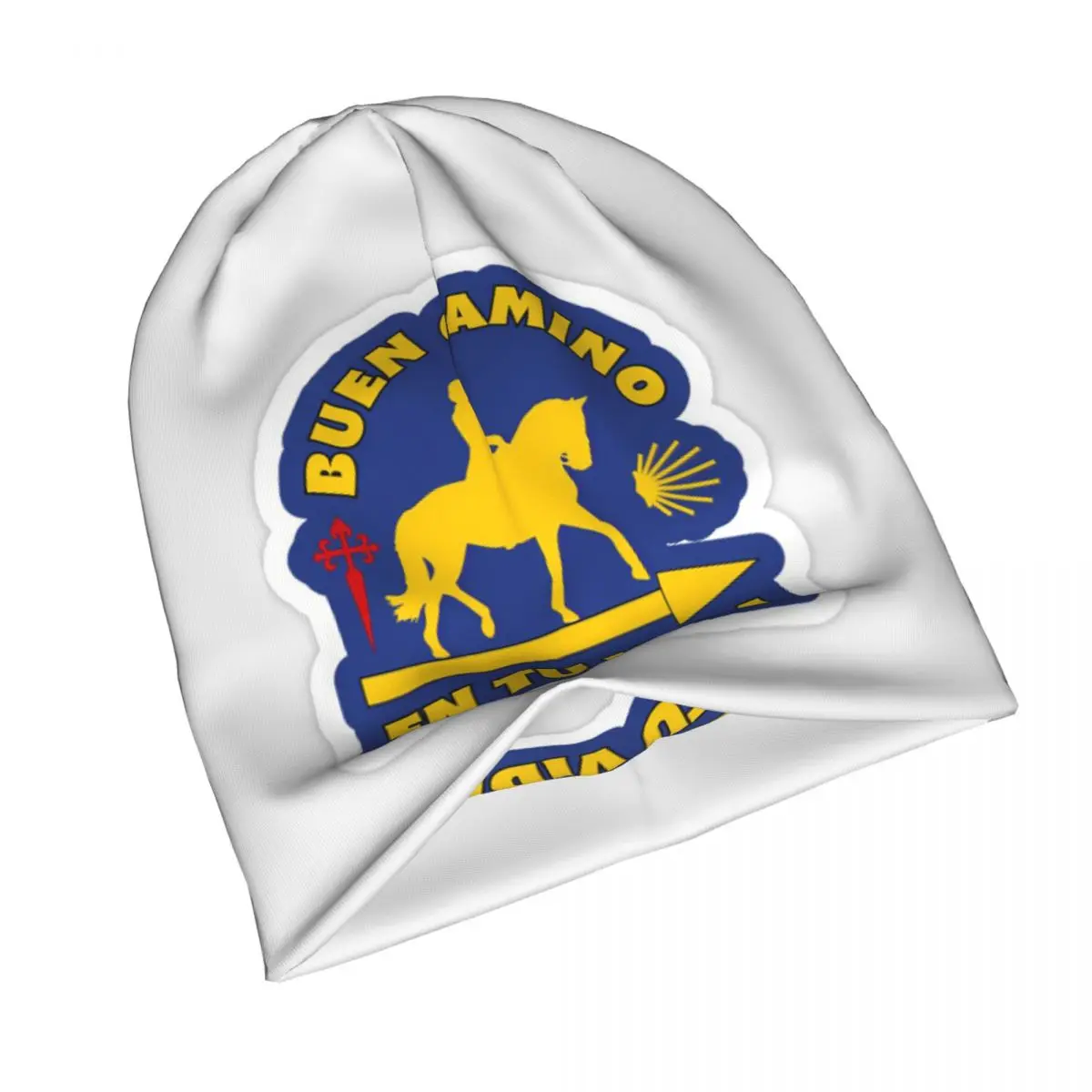 الأصفر كامينو دي سانتياغو التقوقع قذيفة للجنسين الكبار بيني قبعات محبوك بونيه قبعة دافئة الهيب هوب الخريف الشتاء Skullies القبعات