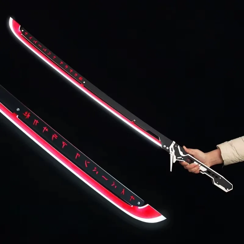 In Stock 102cm Cyberpunkes Katana Game Periphery Weapon Charging Luminous Acrylic Prop Ornments Model Collection for Gifts Toys