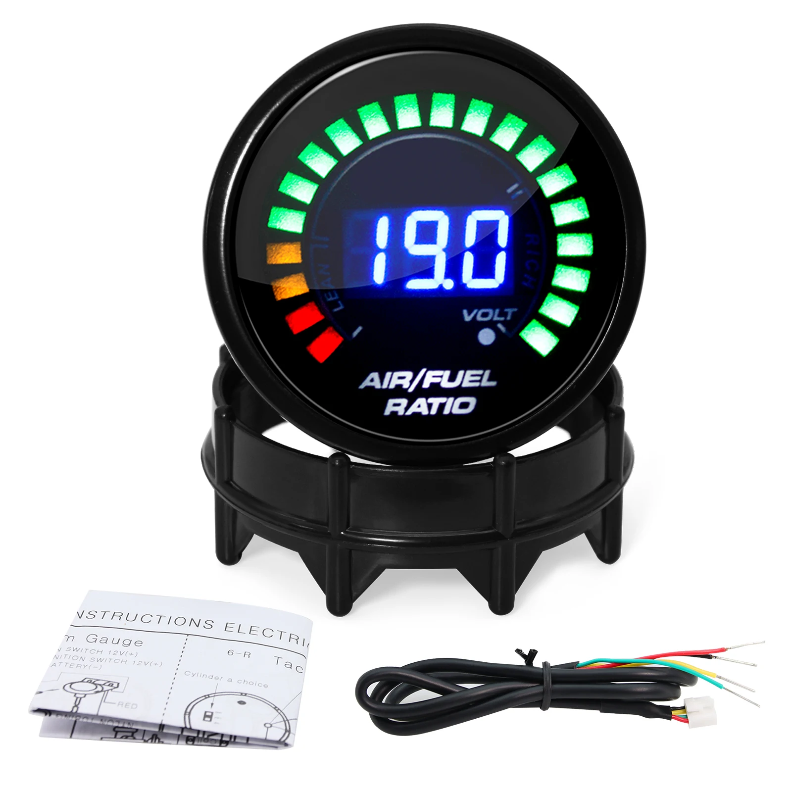 Digitales 52-mm-Luft-Kraftstoff-Verhältnis-Messgerät mit LED-Digitalanzeige und schmalbandigem O2-Sauerstoffsensor 06J906262AA für Benzinfahrzeuge 12V – Detail 6