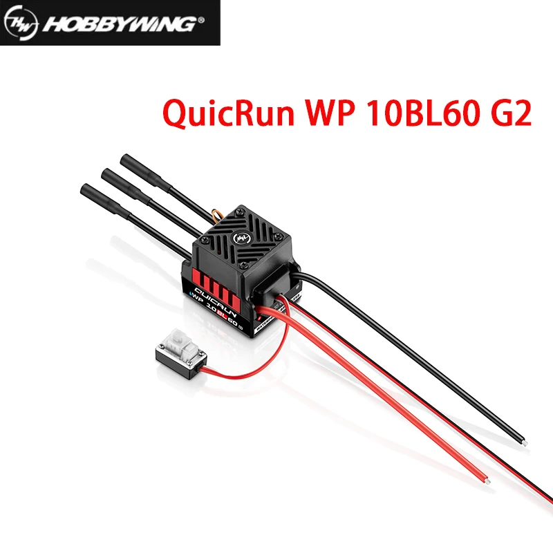 Upgraded Hobbywing QuicRun WP 10BL60 G2 Waterproof Brushless ESC, Suitable For 1/10 Road Cars, Off-Road Vehicles, Short Trucks