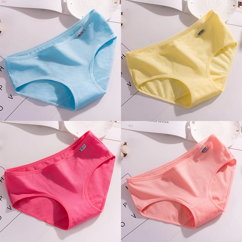 4Pcs/lot Girls Briefs Panties Cotton Teen Underwear Little Toddler  8-14Y