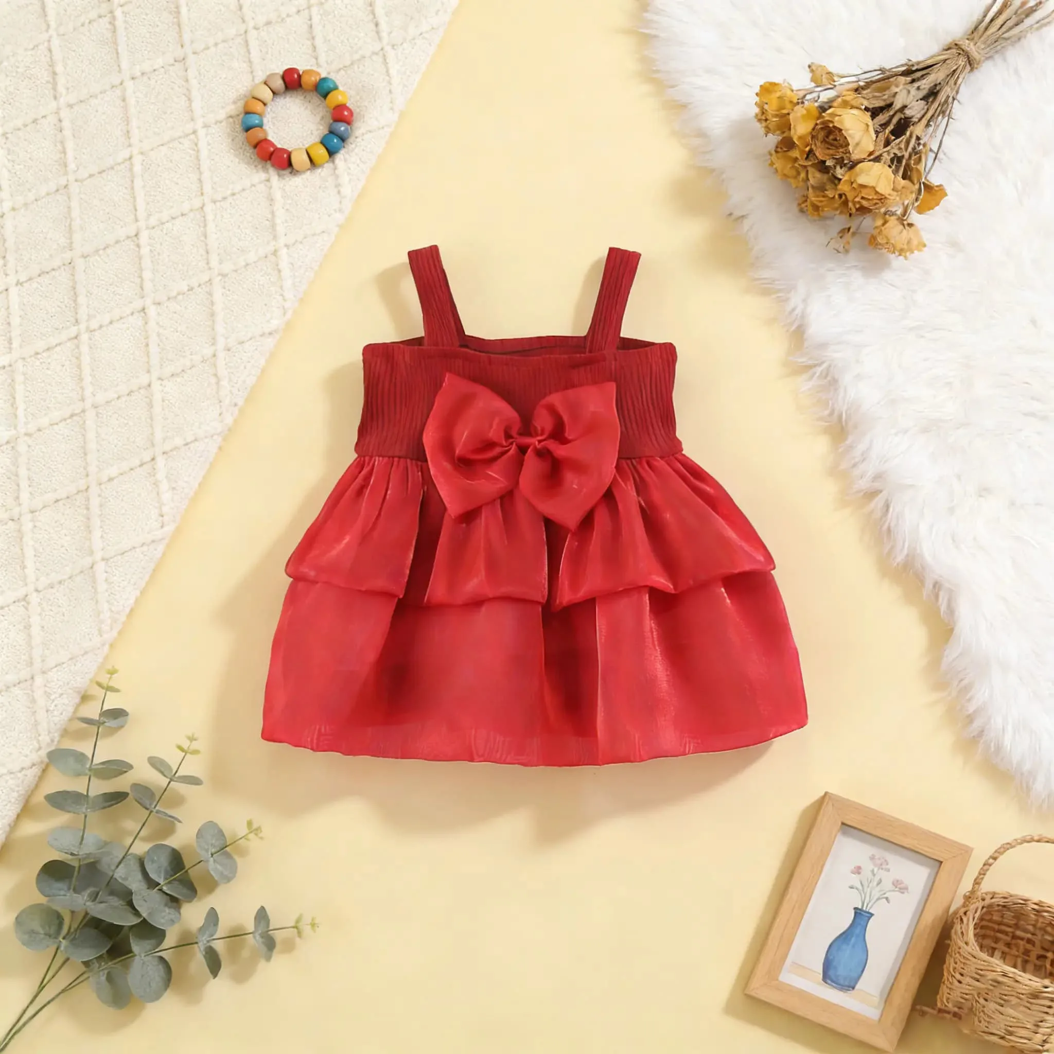 Newborn Summer Sleeveless Clothes Sweet Baby Girl Dress Big Bow Children Birthday Party New Year Fairy Dress Toddler Costume
