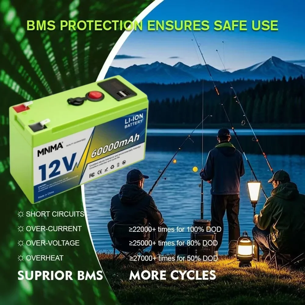 LiFePO4 12V 150Ah Rechargeable Lithium Battery,Built-in BMS,Perfect for Ride on Toys,solar panels,Fish Finders,Power Wheels