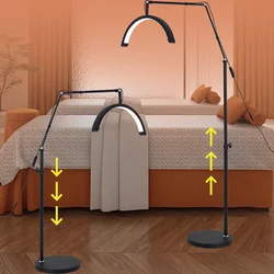 Anillo de luz LED de media luna, lámpara de suelo de 16 pulgadas, temperatura de 3000K-6000K, para belleza facial, cuidado de la piel, tatuaje, cejas y filmación
