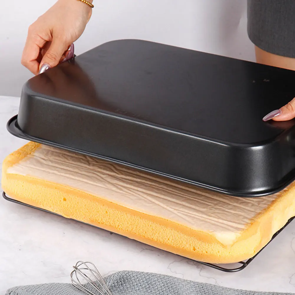Torrador de aço carbono com rack multifuncional, assadeira espessada, máquina de lavar louça, torrador retangular seguro para bolo diy, frango