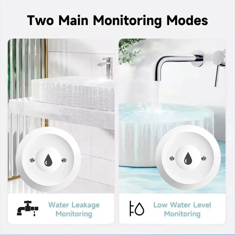 Tuya ZigBee3.0 Water Leak Sensor APP Remote Alarm Real-time Flood Detection Kitchen Bathroom Security Monitor