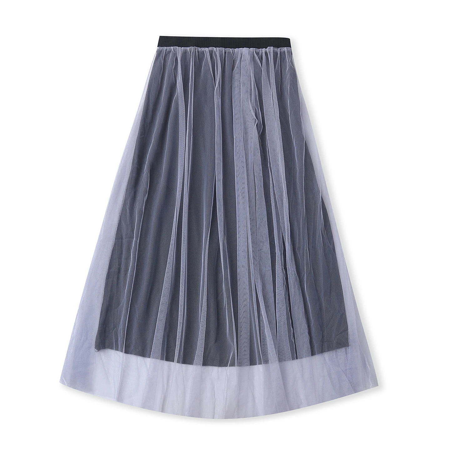 

High Waist A-Line Skirt Women's Spring New Style Versatile Youthful Loose Net Skirt Elegant Ladylike Skirts