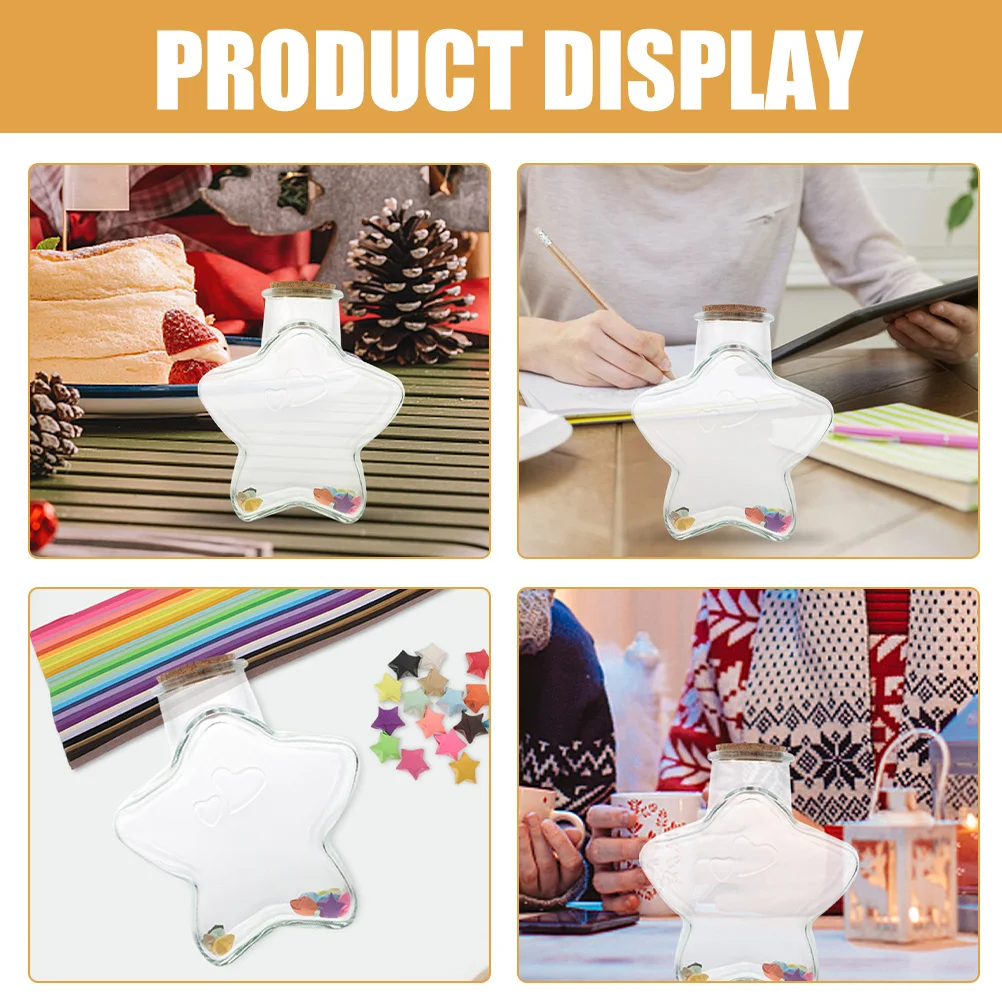 

Glass Wishing Bottle with Cork Stopper Mini Empty Transparent DIY Drift Bottle Decorative Glass Jar Landscape Container Candy