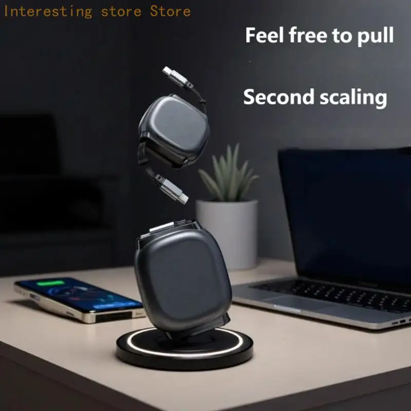 USB Type C Flat Charging Cable 240W with Pull-Out Case for Commute 55KC
