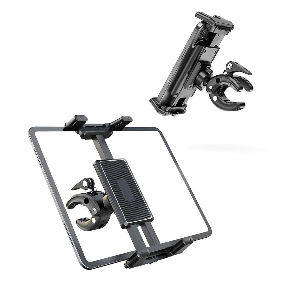 OUTMIX Adjustable Tablet Phone Stand Holder for Treadmill/Spin Bike/Stroller/Wheelchair/Golf Cart/Music Stand/Stationary Bike