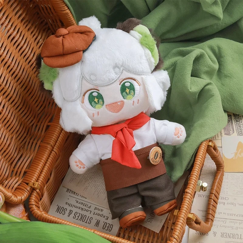 ตุ๊กตาผ้าลูอว์ เสี่ยวเฮย (แมวดำ) ขนาด 20 ซม. ชุดบาริสต้า พร้อมโครงกระดูกที่สามารถปรับท่าทางได้ และเสื้อผ้าที่เปลี่ยนได้ ตุ๊กตาผ้าฝ้ายสะสม