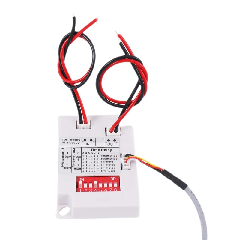 

A46T 12V 24V PIR Motion Sensor Switch IR Infrared Human Induction Time Delay Relay Switch Corridor LED Light Timer Switch