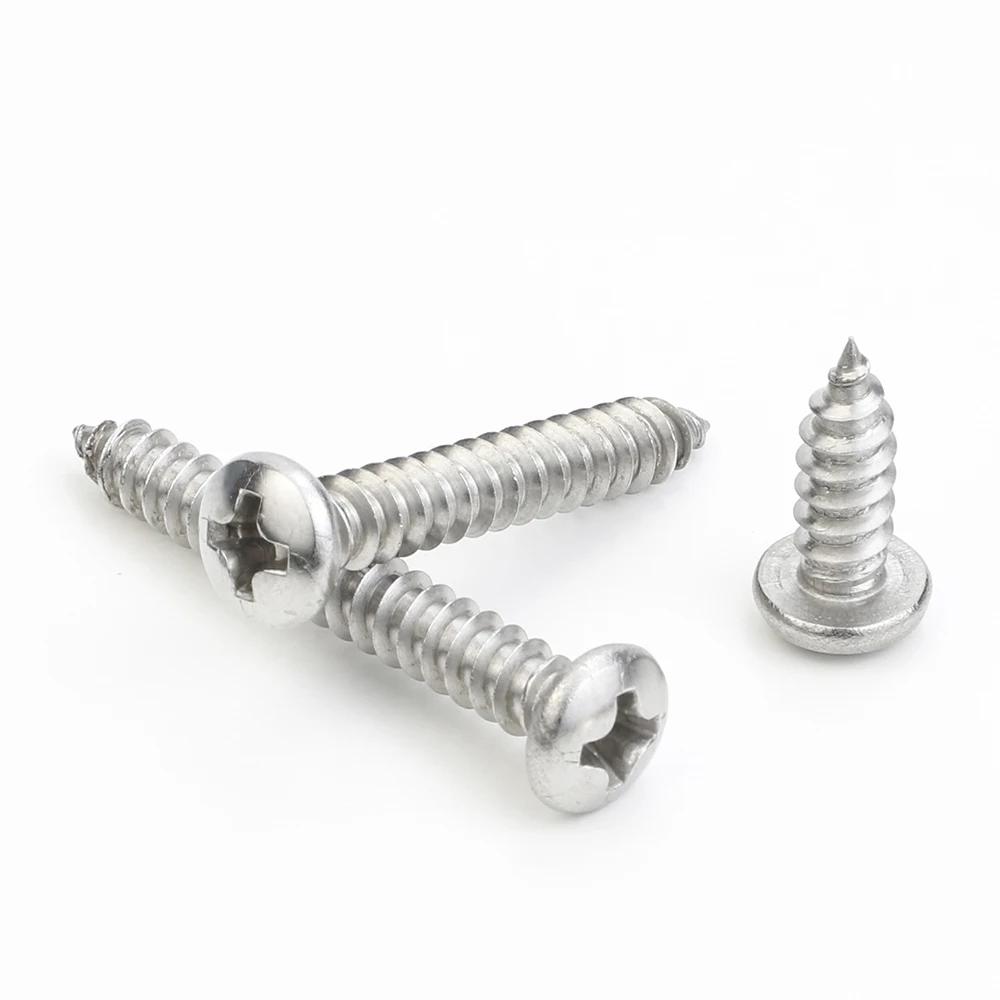 Cross Round Head Self Tapping Screw Glasses Nickle Plated M1 M1.2 M1.4 M1.7 M2 M3 M4 M5 M6 Tapping Screw for Wood Electronic