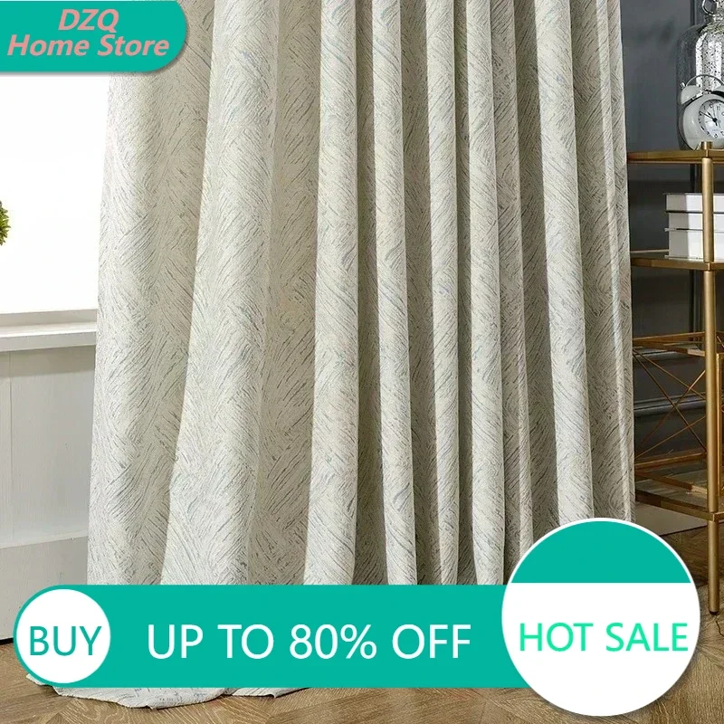 

Custom Size Luxury Fashion Curtains for Living Room Bedroom Nordic Minimalist Modern Shade White Cloth Blackout Light Window