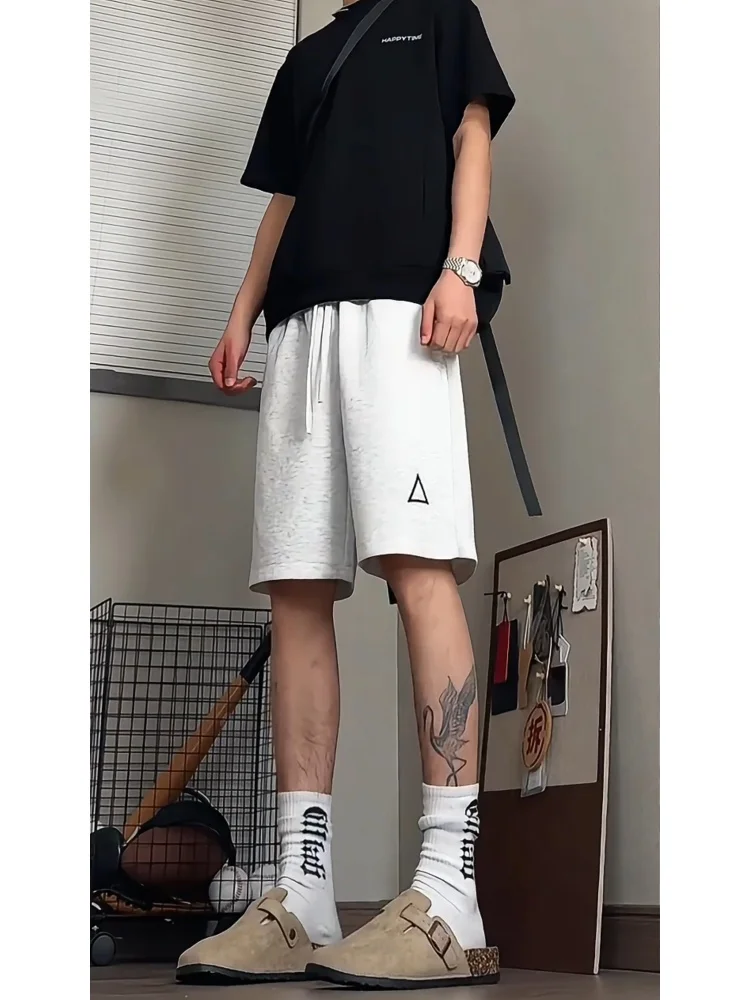 

Qui Dry Baskeall orts for Men in ey And Floral Design American Retro Embroidery Casual Summer Sportswear